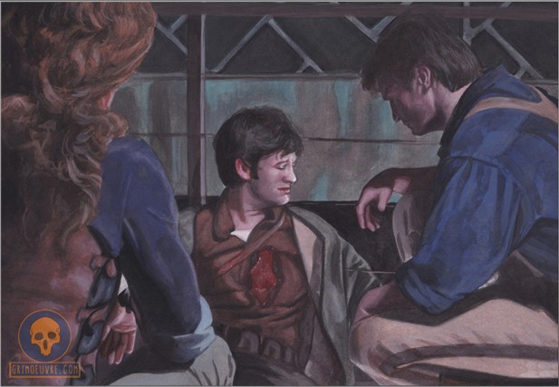 A wounded, dying man asking two of his comrades for a last wish.